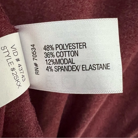 Orvis Women's Turtleneck Top Long Sleeves Pullover Burgundy Size XL Modal‎ - Picture 7 of 8